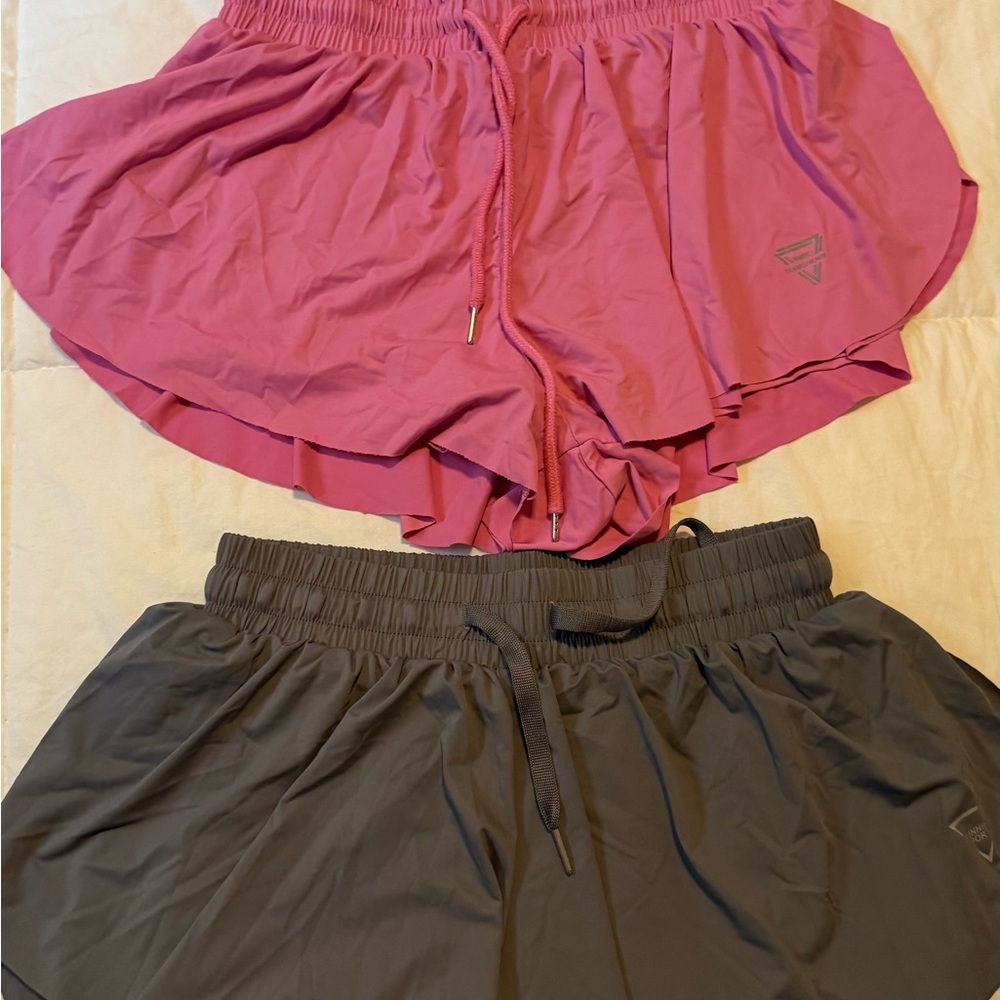 2 FOR $15!! Pink and Gray Athletic Shorts Lightweight Comfort